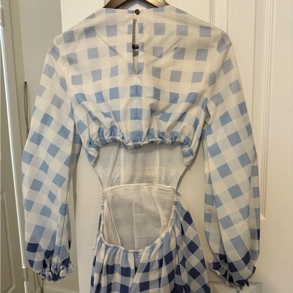 Staud Blanche Checkered Midi Dress, Size XS - Picture 6 of 6